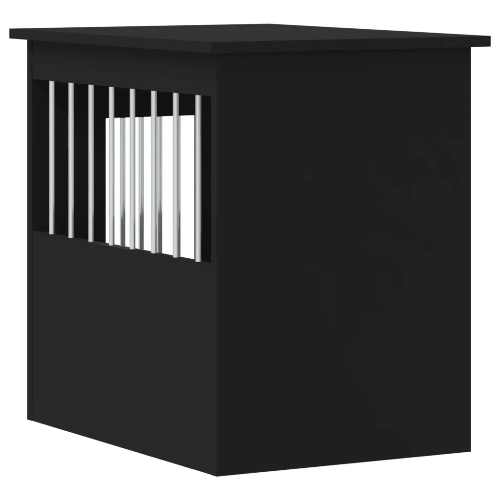 Gabbia Cani da Arredamento Nera 45x62x59cm Legno Multistrato 838310