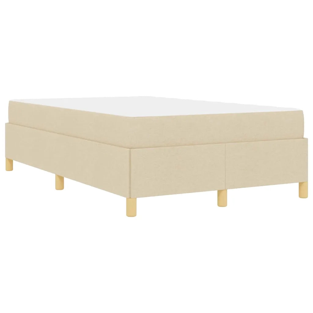 vidaXL Letto a molle con materasso Crema e Bianco 120 x 200 cm Tessuto