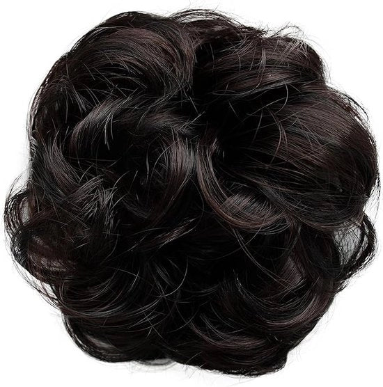 Capigliera voluminosa con chignon opistocciato, capello in stile sposa, ricci donkabrune, mix G33A