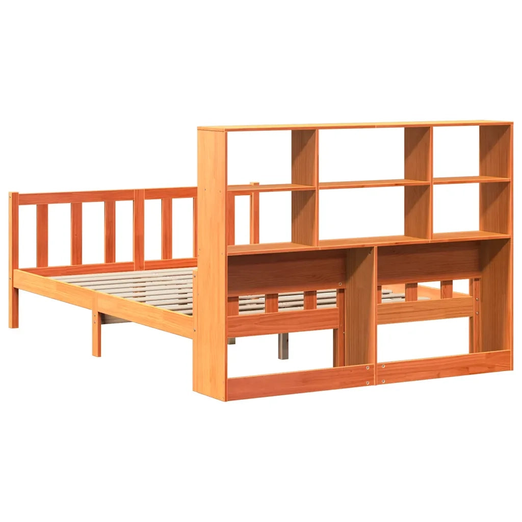 Letto Libreria senza Materasso Marrone Cera 150x200 cm Legno 3322152