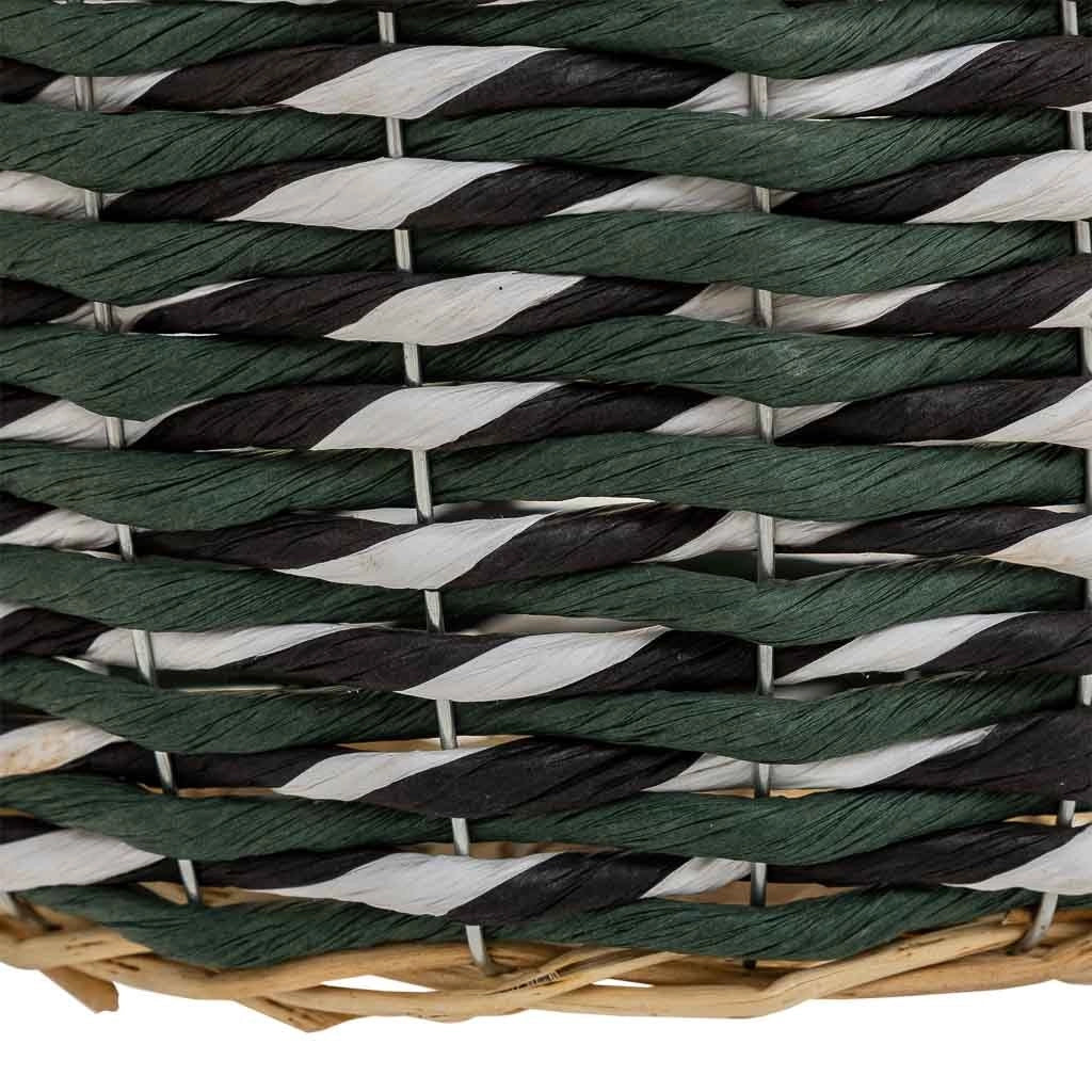 Cesto in legno e corda di carta verde D25x14,5