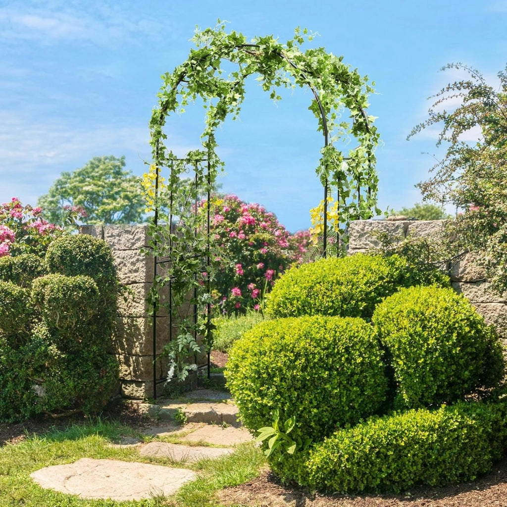 Arco da Giardino in Metallo Resistente per Piante Rampicanti, Rose e Viti, Grigliato per Decorazioni di Matrimoni e Feste, Supporto per Piante per Cortile e Patio