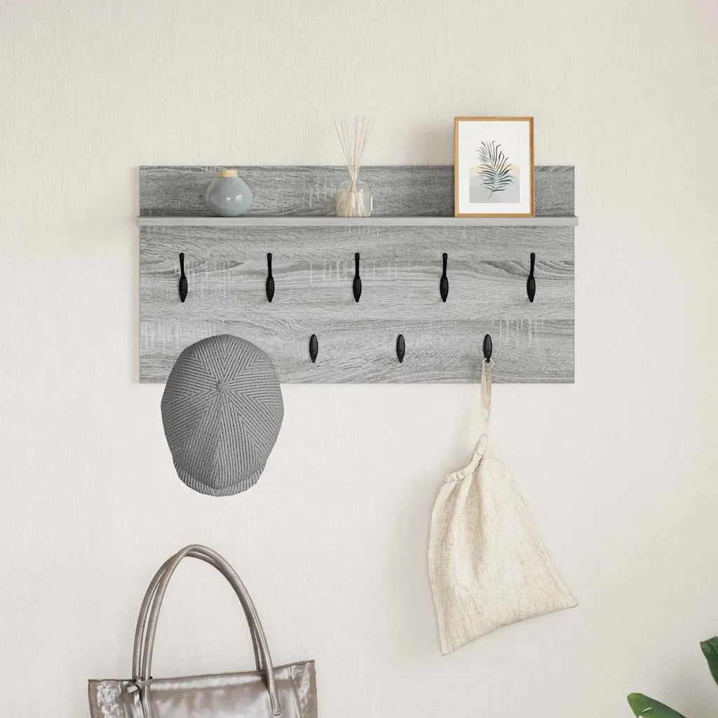 vidaXL Appendiabiti a muro Grigio sonoma 80 x 40 x 12 cm