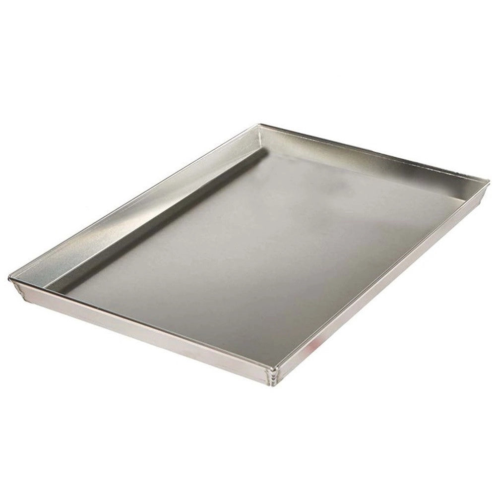 Trade Shop - Teglia In Latta Rettangolare Saldata Bordata Da 60cm Per Pizza Forno Argento 006519 -