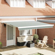 Telo di ricambio per tenda da sole-Telo da sostituire per tenda da sole Verde e Bianco 4 ¡Á 3 m