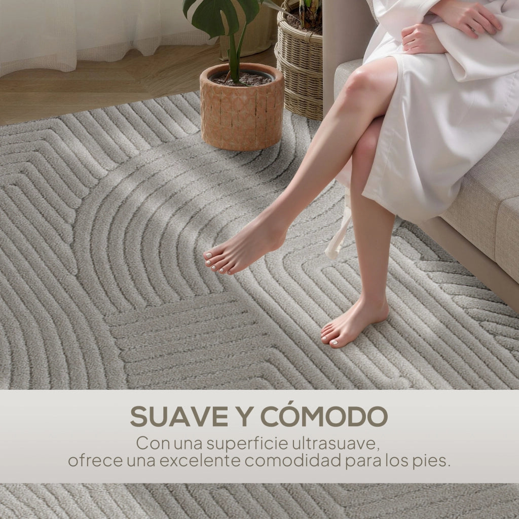 Tappeto Moderno 230x160 cm ¨C zephmum ¨C Grigio Pelo Corto Antiscivolo