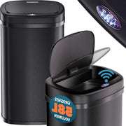 Sensore di Movimento Cestino - Coperchio Automatico - Impermeabile - 58 Litri - Cavo USB - Cestino Nero 60 litri