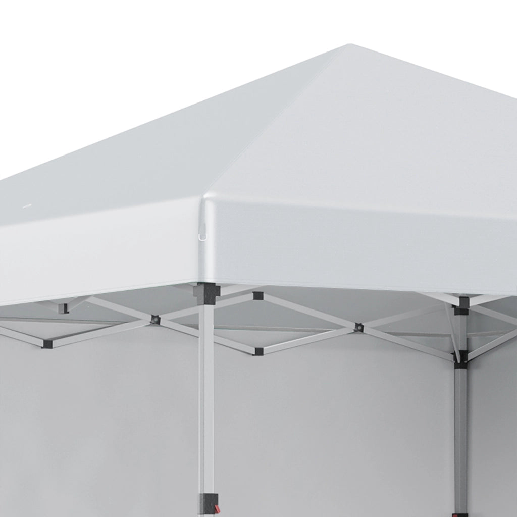Gazebo due pareti laterali borsa da trasporto struttura in acciaio grigio chiaro 3 x 3 x 2.7 m