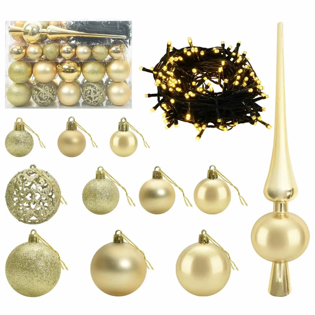 Albero di Natale artificiale con palline 150 cm 150 LED 3465688