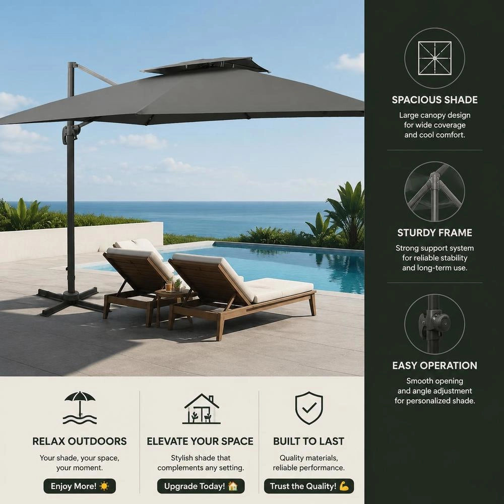 Parasol With Ventilation 300x300 Cm Anthracite