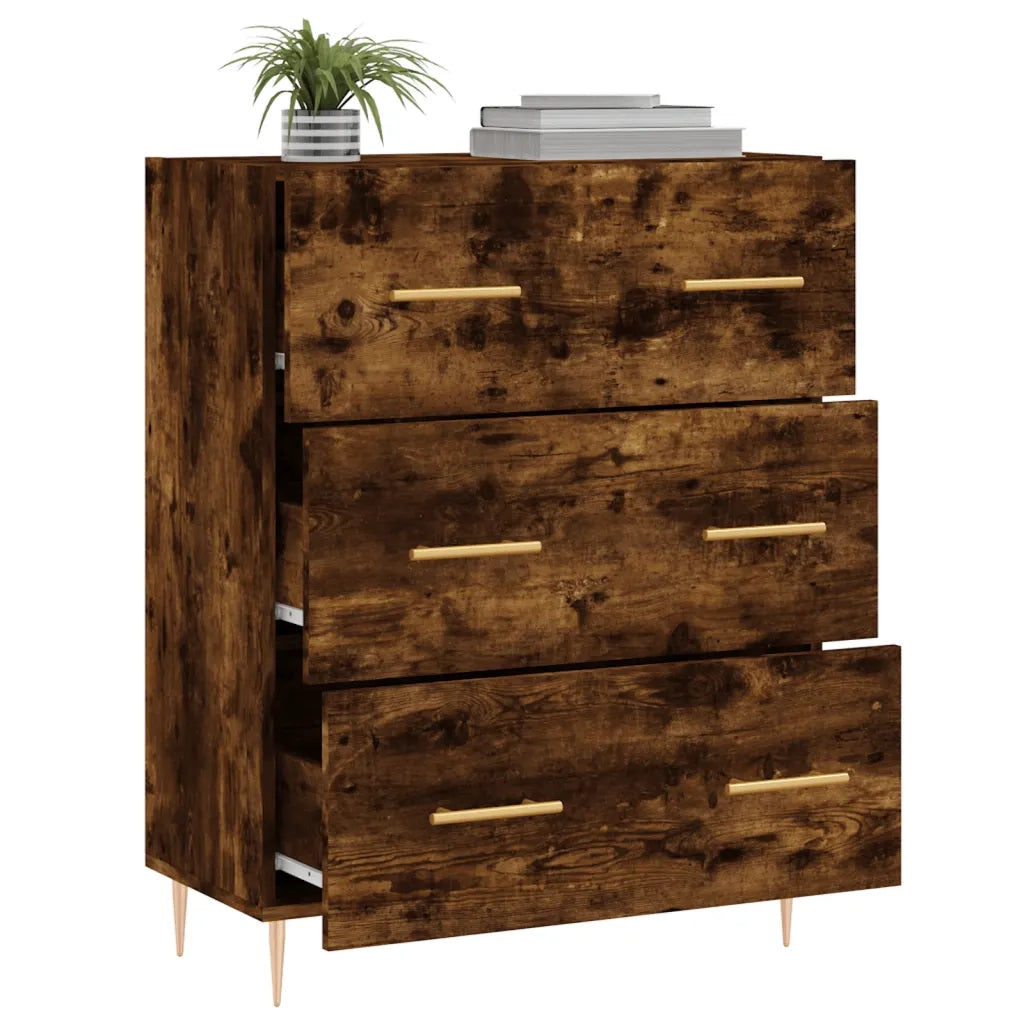 Credenza Rovere Fumo 69,5x34x90 cm in Legno Multistrato 827841
