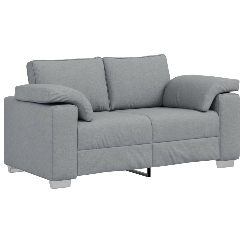 Set di divani a 2 pezzi con cuscini in tessuto grigio chiaro