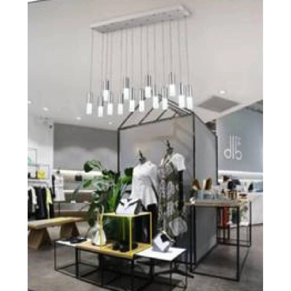 Trade Shop - Lampadario Soffitto A Sospensione 14 Cilindri Pendenti Design Moderno 6500k B05 -
