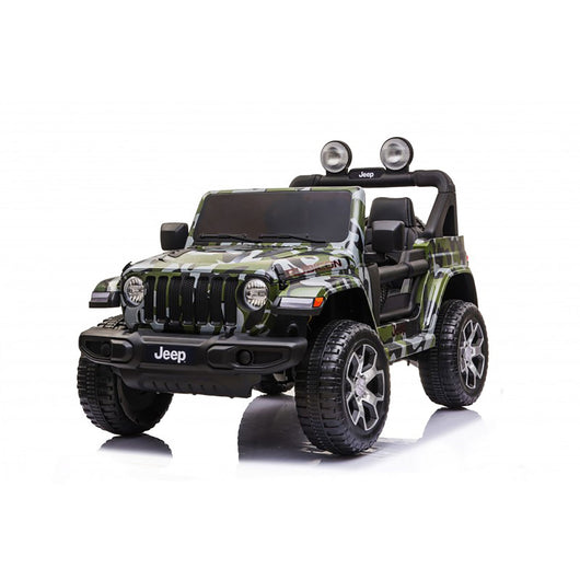 Macchina Elettrica per Bambini Fuoristrada Jeep Wrangler Rubicon 12V con Telecomando Mimetico