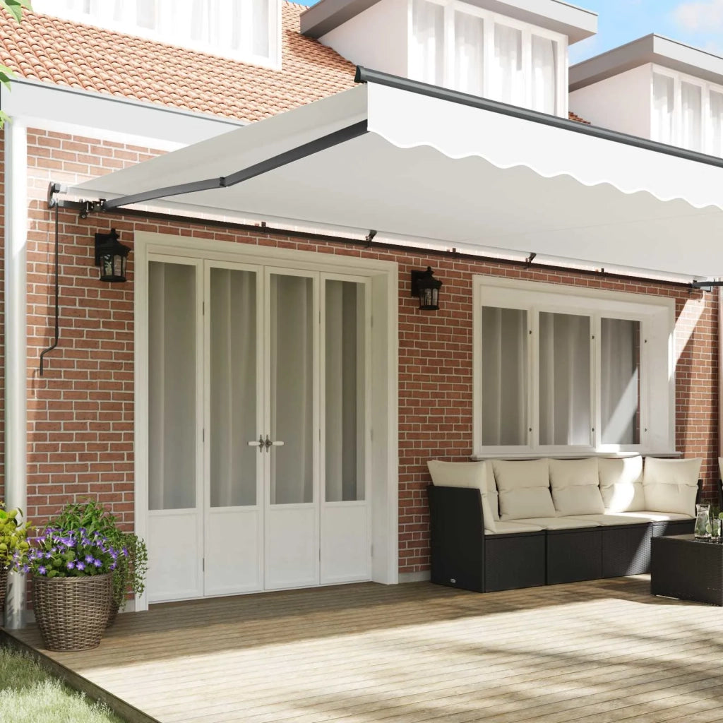 Tenda retrattile Bianco 600 × 350 cm Poliestere e Alluminio 3331761