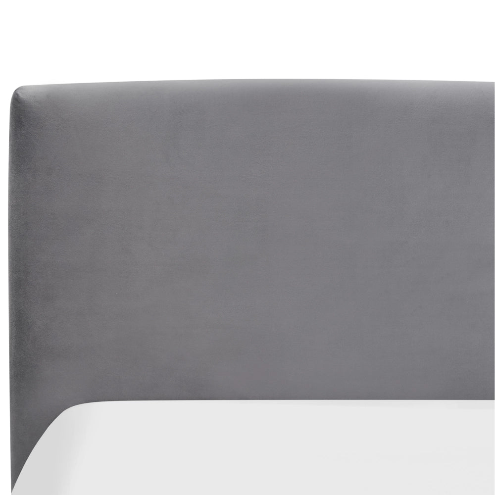 Letto Ottomano Grigio Scuro Velluto Tappezzato 160 x 200 cm Testiera Travestita Funzione Contenitore
