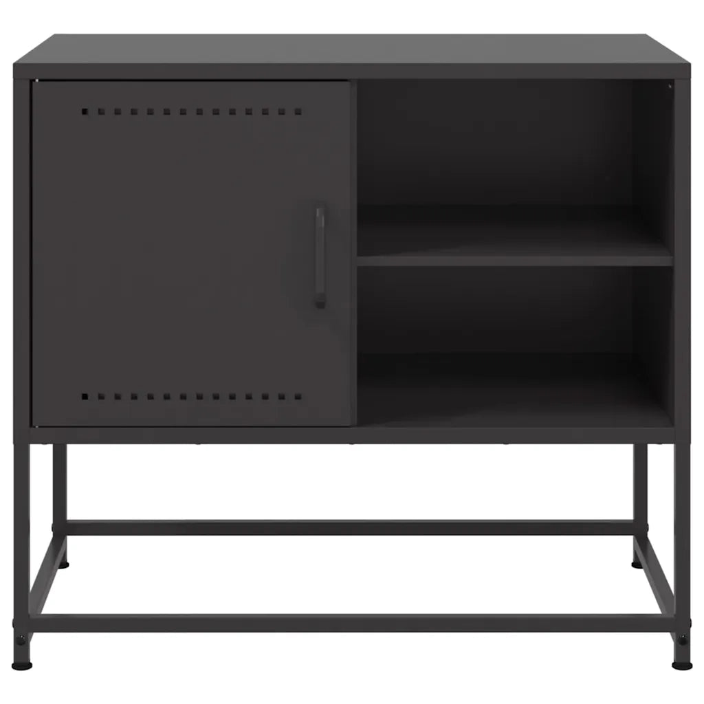 Mobile TV-Credenza per TV-Console TV Nero 68x39x60,5 cm in Acciaio 366906