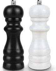 Verstelbare peper- e zoutmolen in ABS-kunststof, roestbestendig, 40 gram, nero-bianco, set per pepe e sale, resistente al calore.