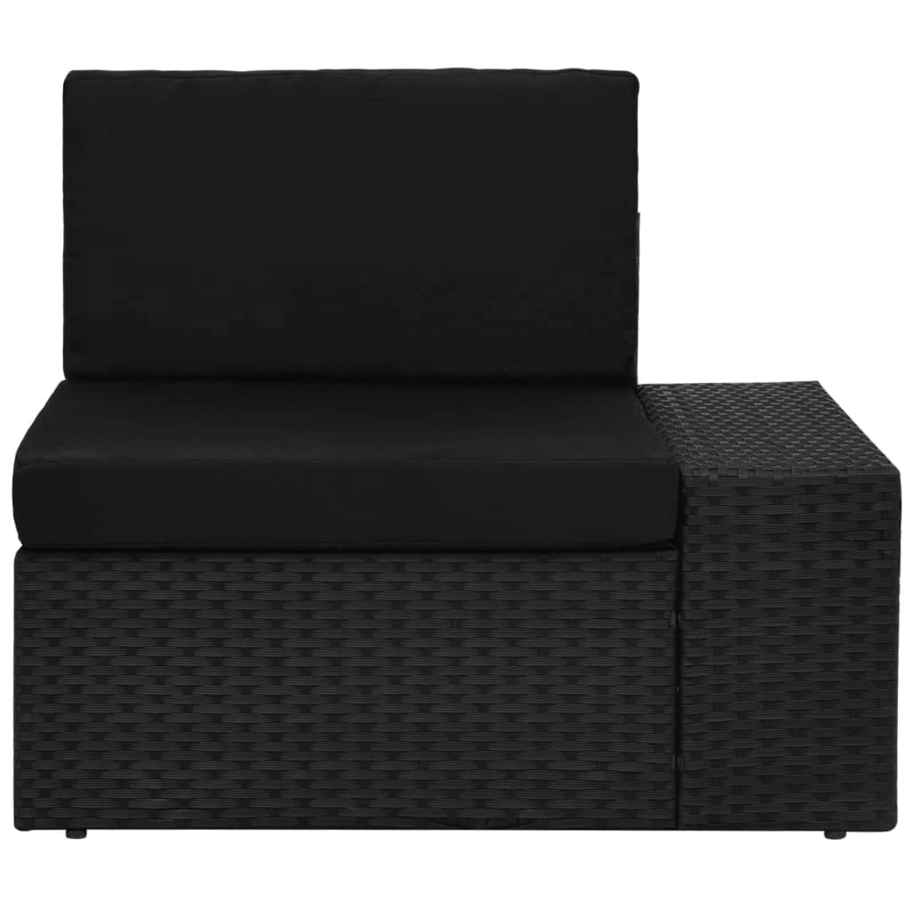 Set di mobili da giardino per esterni 9 pezzi con cuscini resina intrecciata nera 02_0018070