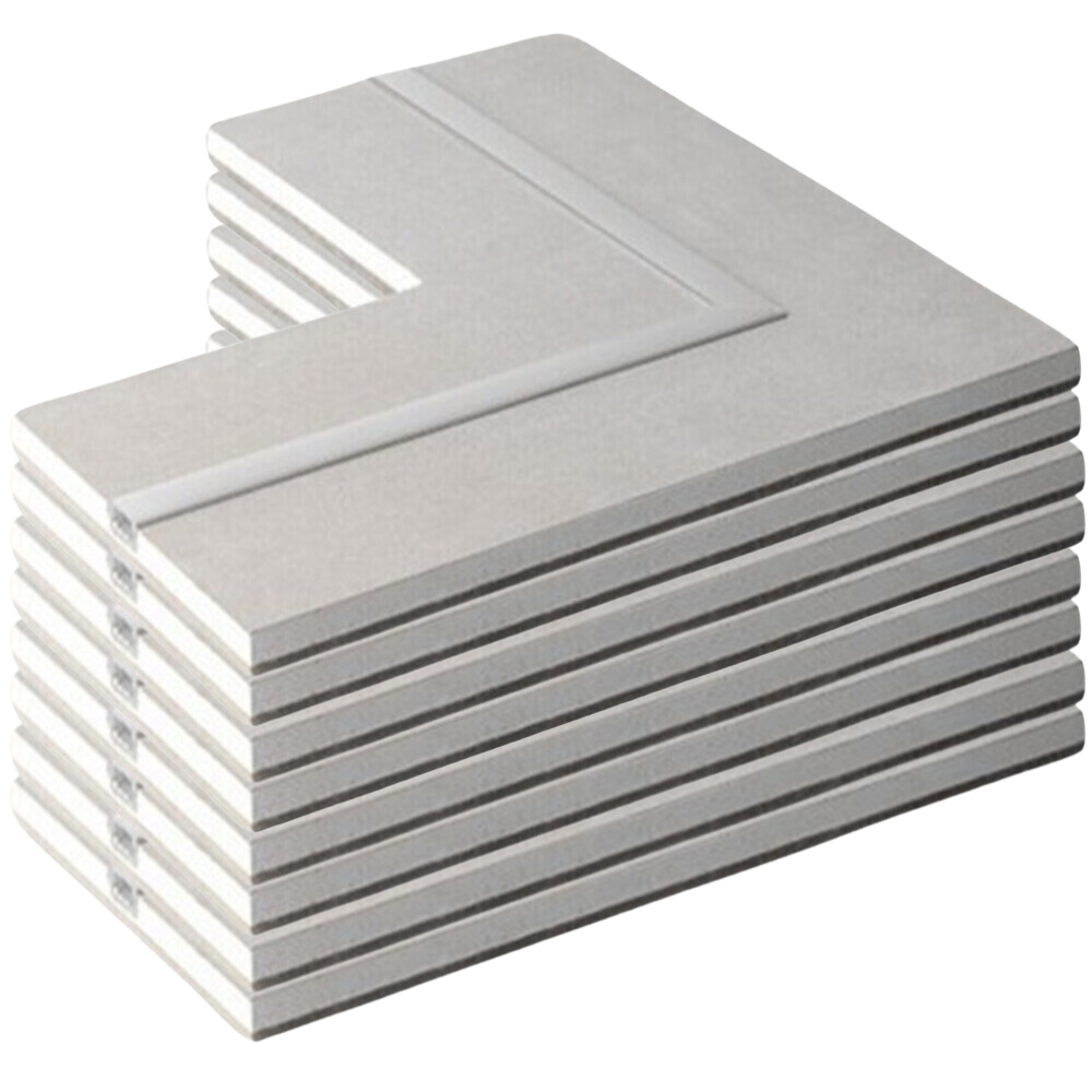 Semilavorato cartongesso fibra alluminio luce led angolo 14,5x29x29 cm 8 pezzi