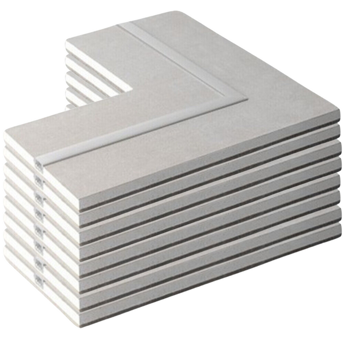 Semilavorato cartongesso fibra alluminio luce led angolo 14,5x29x29 cm 8 pezzi