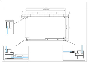 BOX CABINA DOCCIA 3 LATI 2 FISSI E UNO SCORREVOLE 72,5-75x145-150x72,5-75