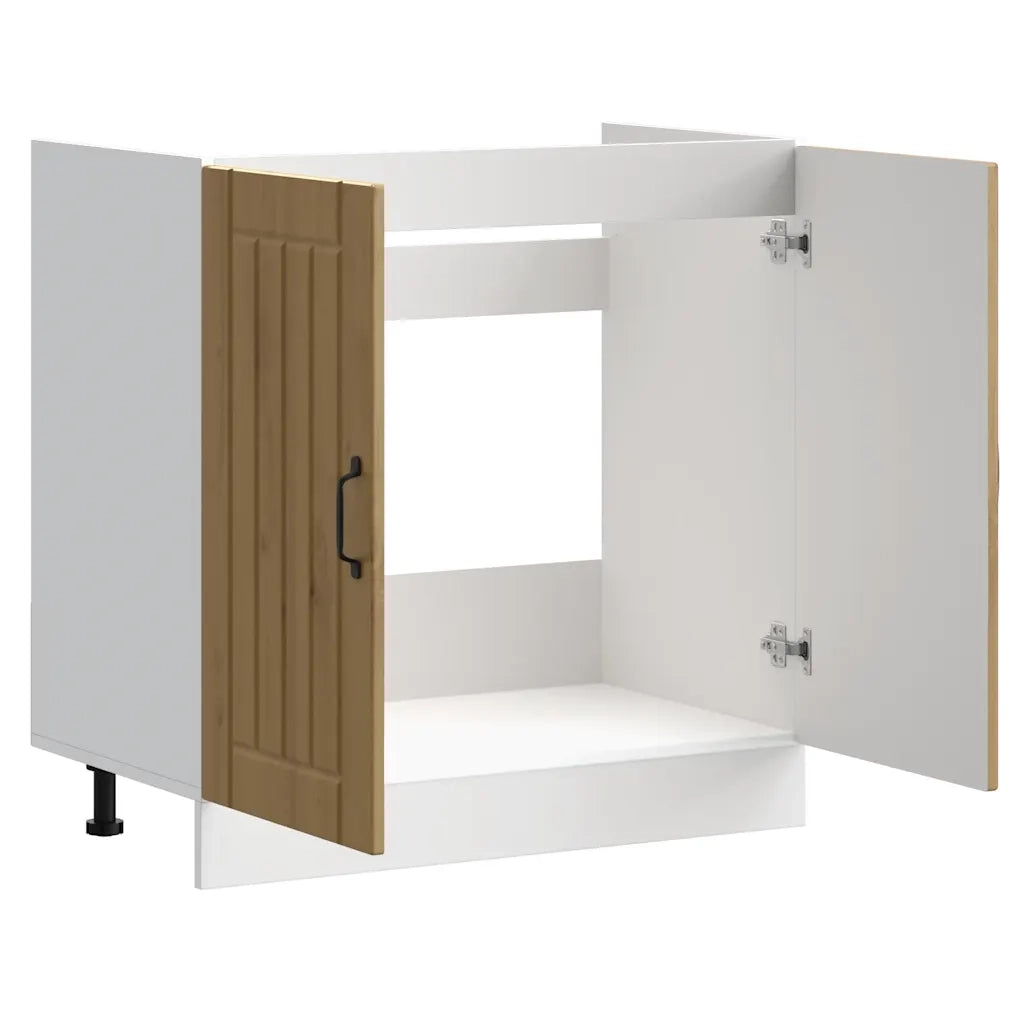 Mobile Base Lavello Lucca Rovere Artigianale Legno Multistrato 853696