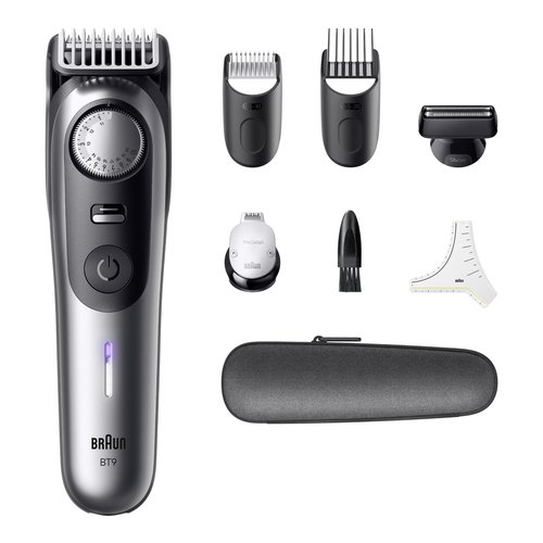 Braun beardtrimmer 9 bt9520 regolabarba batteria 52 2 cm bagnato e secco nero, grigio - BT 9520