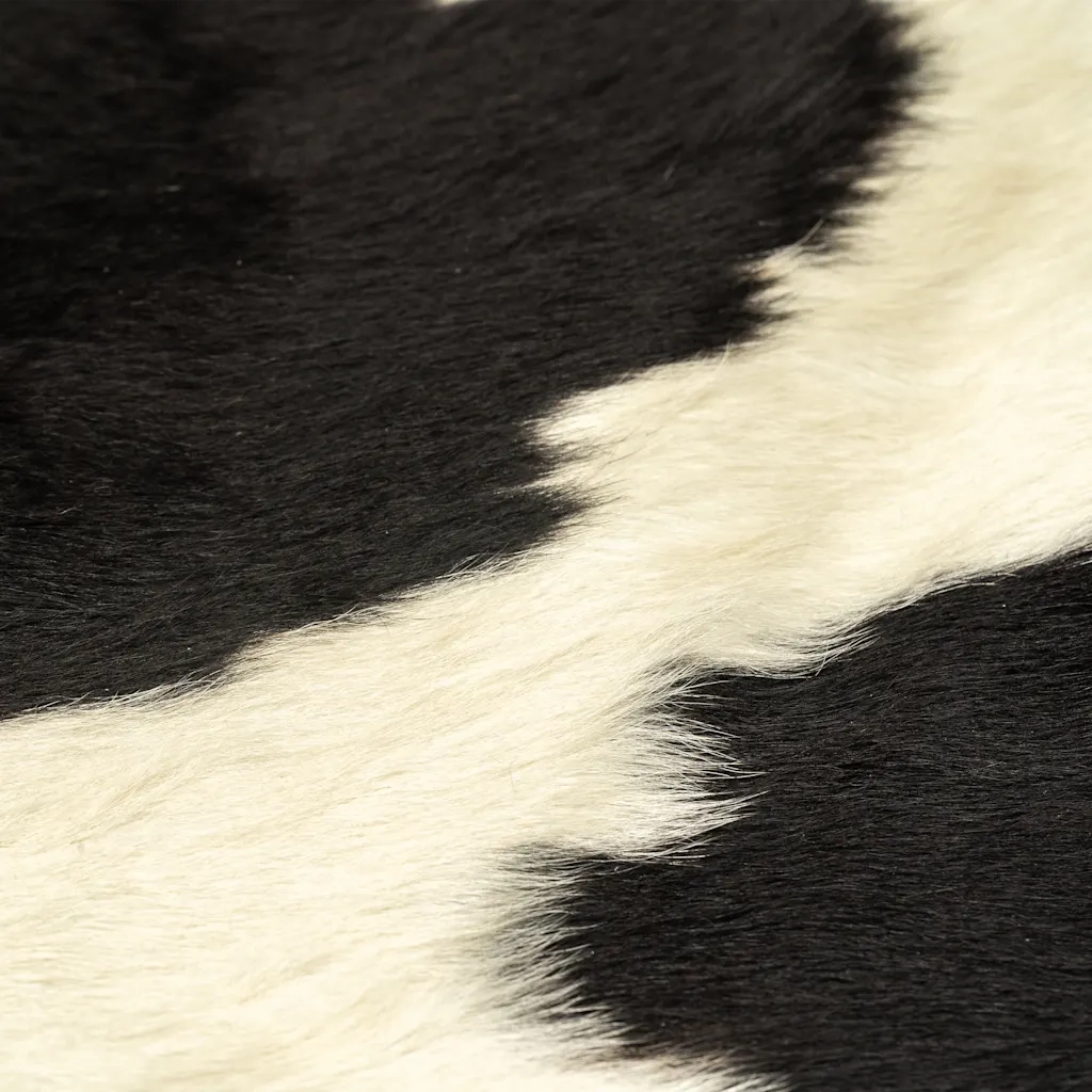 Tappeto in Vera Pelle Bovina Bianco e Nero 150x170 cm 284343