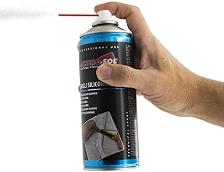 Sciogli silicone spray 400 ml rimuovi residui senza rovinare le superfici azione rapida Ambro-Sol