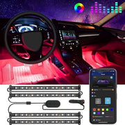 Illuminazione LED per Auto - Luce Ambientale per Interiore Auto - 4 pezzi Striscia LED 48 LED Accessori Auto - Illuminazione Sottile per Pannello di Controllo e Console Centrale