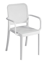 Sedia Impilabile da Giardino 56x52x86 cm in Polipropilene Bianca