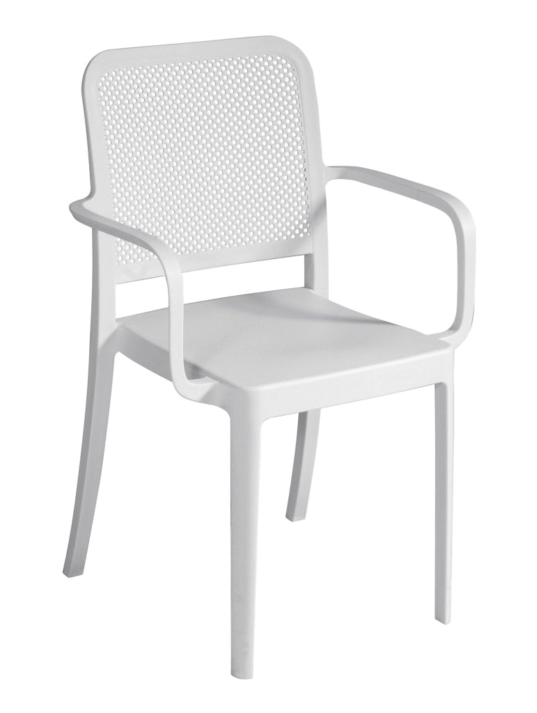 Sedia Impilabile da Giardino 56x52x86 cm in Polipropilene Bianca