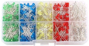 Assortimento di diodi LED 3 mm in bianco, giallo, rosso, blu e verde - 500 pezzi - Componenti elettronici
