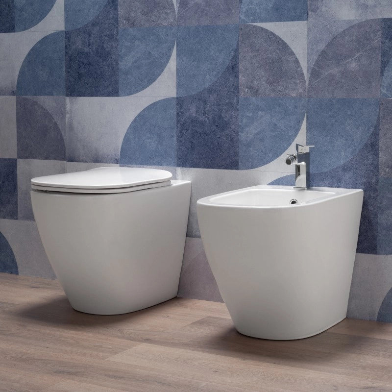 Sanitari Filo Muro Wc Rimless con Sedile Soft Close e Bidet| Ker