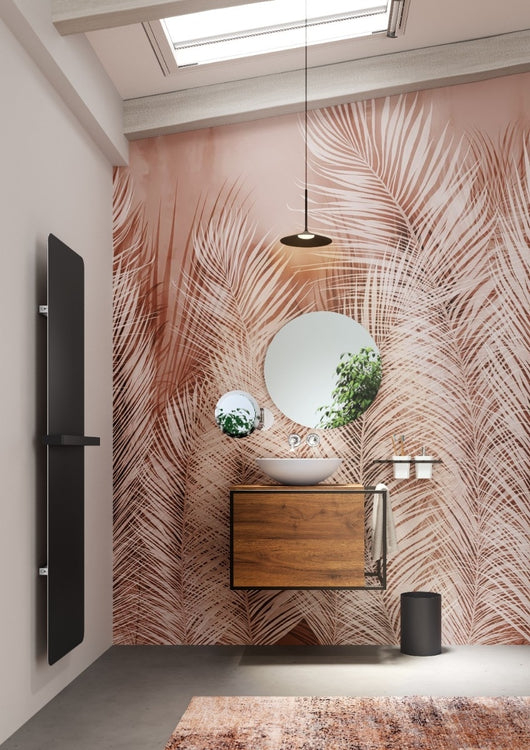 Lineabeta - Termoarredo idraulico a muro Caligo L.47 H.119 cm in acciaio nero