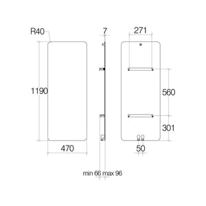 Lineabeta - Termoarredo idraulico a muro Caligo L.47 H.119 cm in acciaio nero