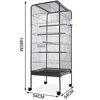 Voliera per Uccelli Pappagalli Canarini Parrocchetti 150cm Gabbia Grande Metallo