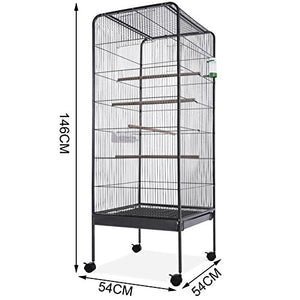 Voliera per Uccelli Pappagalli Canarini Parrocchetti 150cm Gabbia Grande Metallo