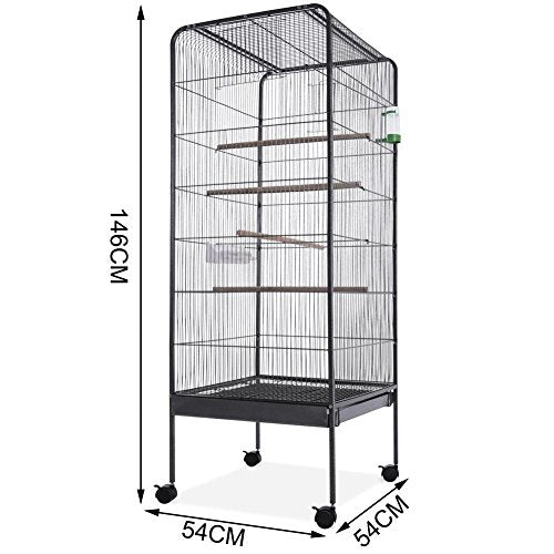 Voliera per Uccelli Pappagalli Canarini Parrocchetti 150cm Gabbia Grande Metallo
