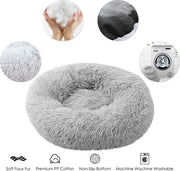 70 cm Lettissimo Letto per Cani, Cuscino Donut per Animali da Compagnia per Piccoli Mediapiccoli Cani Gatti, Piuma Soft per Puppy Gattino Cuscino Rond, Letti per Cani Lavabili per Migliorare il Sonno (L, Grigio Chiaro)
