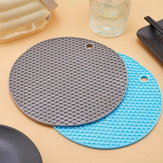 2 mattoni rotondi per doming - mattoni isolanti in gomma - antiscivolo - piastre termoresistenti - grandi supporti per piatti - set di supporti con pinza a perle - per piatti caldi.