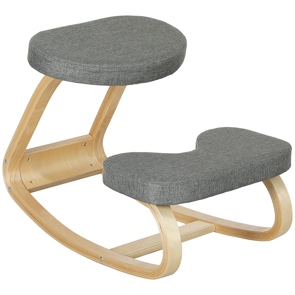 Sedia ergonomica inginocchiatoio ¨C Xylo ¨C legno basculante grigio per ufficio