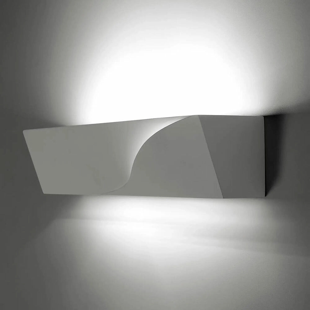 Trade Shop - Applique In Gesso Rettangolare Intaglio Doppia Luce Led Attacco G9 Parete Gs-e78 -