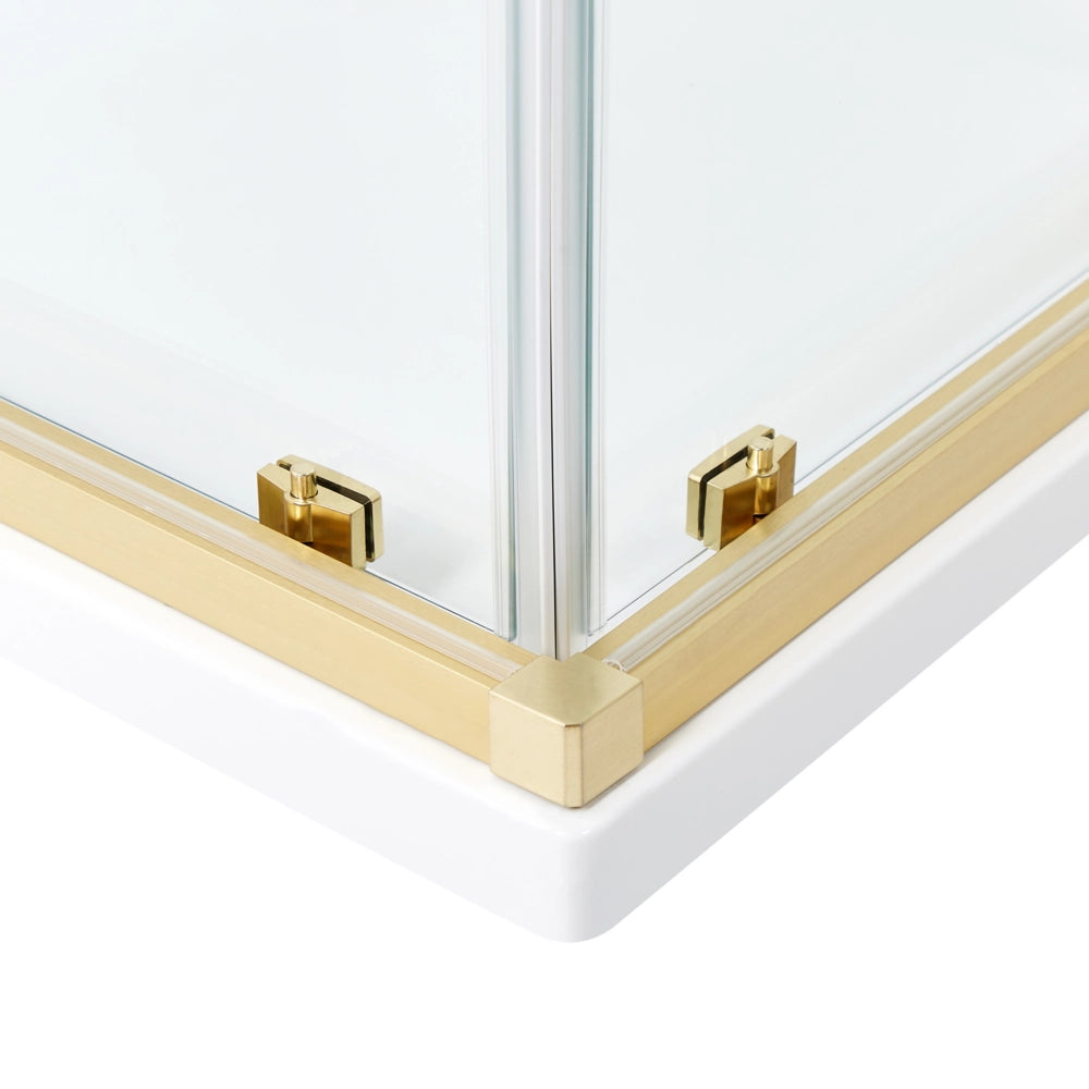 Box Doccia Vetro Temperato Argento Cornice Alluminio Doppia Porta 80x80x185cm