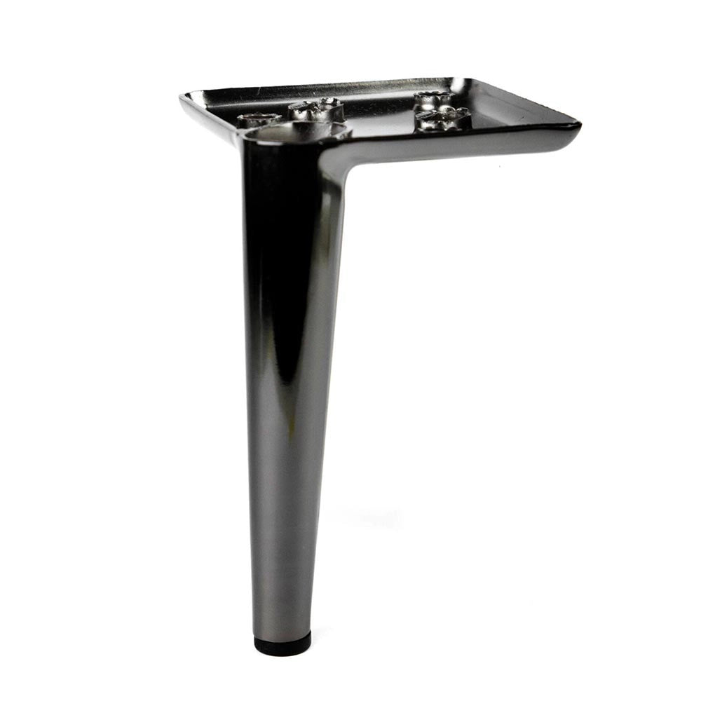 Piede in metallo per mobili e complementi d'arredo Ago17 nickel nero H 17cm.