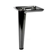 Piede in metallo per mobili e complementi d'arredo Ago17 nickel nero H 17cm.