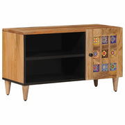 Mobile TV Naturale 80 x 33 x 46 cm Legno di mango massello