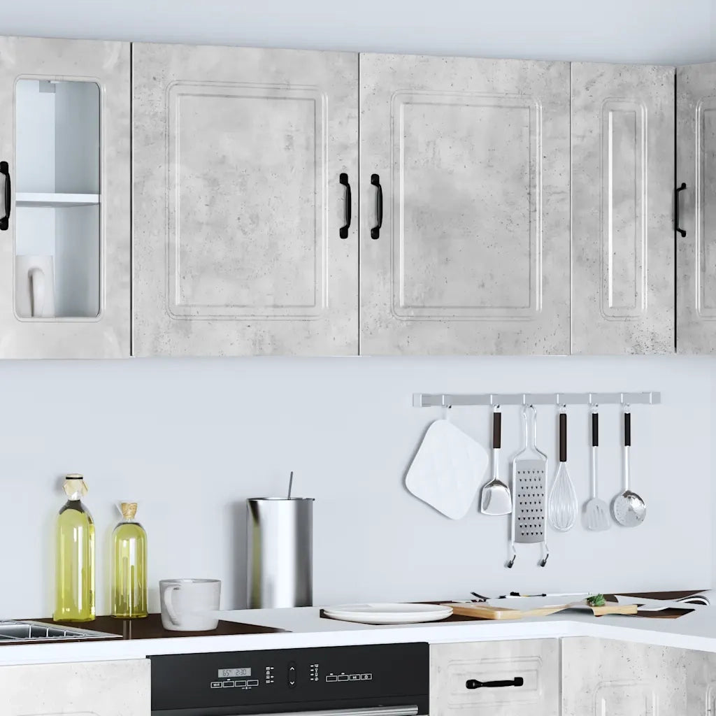 Pensili da cucina 2 pz Kalmar in Legno Multistrato Grigio cemento 853566