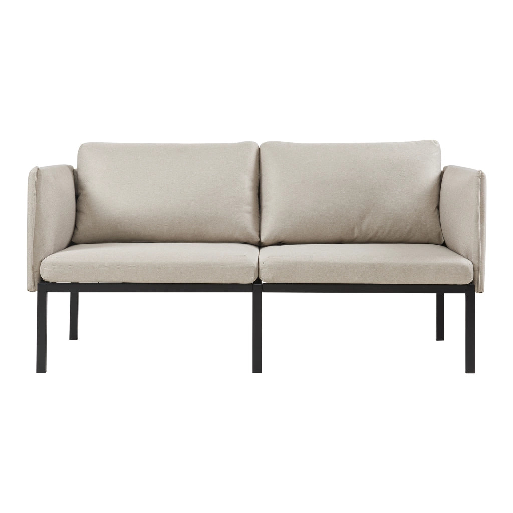 Divano a 2 Posti Kamar Imbottito con Cuscini - Beige [en.casa]